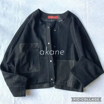 아카네 akane 아뮤 노카라 울 자켓 블랙 겉옷