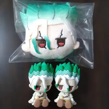 Dr.STONE 이시가미 센쿠 봉제 인형 키링 & 러버 피규어