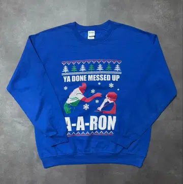 GILDAN 길단 프린트 스웻셔츠 트레이닝복 블루 L 사이즈