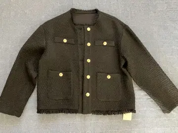 티티베이트 titivate 노카라 트위드 자켓