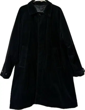 빔즈 BEMS 블랙 코듀로이 롱 코트