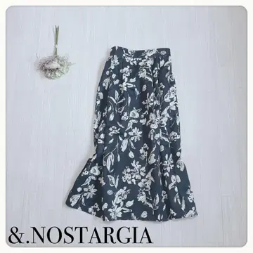 [새상품급] 안도도토노스탤지어 꽃무늬 롱 플레어 스커트 M