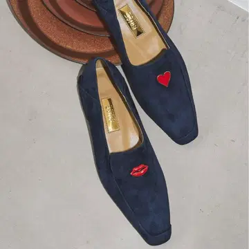 Letalon GRISE 내로우 스퀘어 모티브 로퍼/네이비