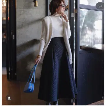 [ 새상품급 ] 마이 스트라다*퀼팅 플레어 스커트