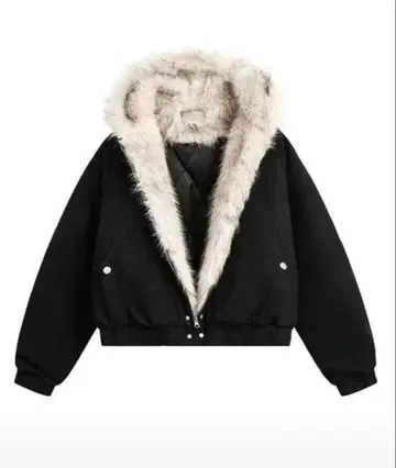 후드 부착 블랙 자켓