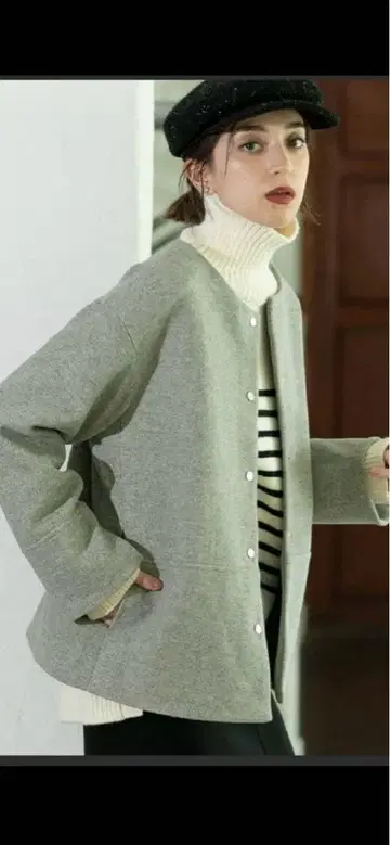 [ 미사용 새상품 ] 울라이크 멜톤 노카라 코트