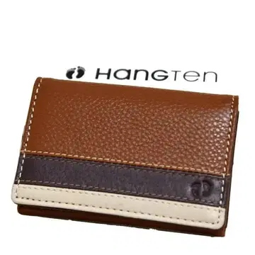 새상품 천연 가죽 HANGTEN 카드 케이스 명함지갑 브라운 브랜드