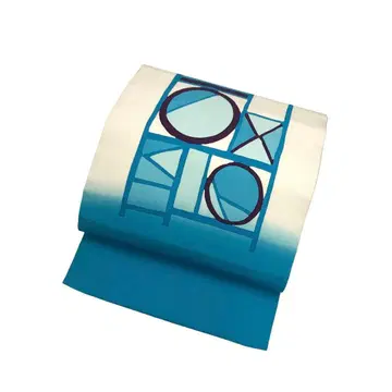 나고야 오비 시오제 아름다운 블루 추상 패턴 KO-1174