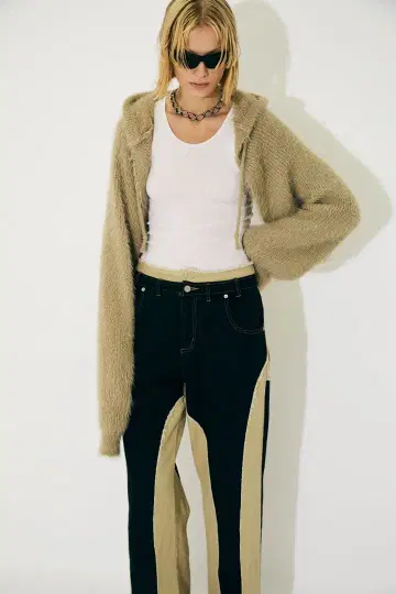 viavanda BICOLOR FRAY 스트레이트 팬츠