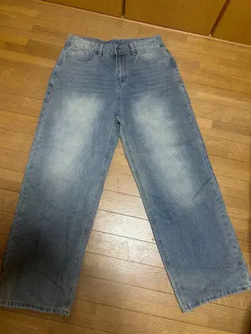 라이트 블루 와이드 데님 팬츠