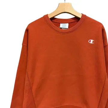챔피온 리버스 위브 크루넥 맨투맨 짧은 기장 오렌지
