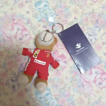 택 포함 페라리 곰 봉제 인형 키링