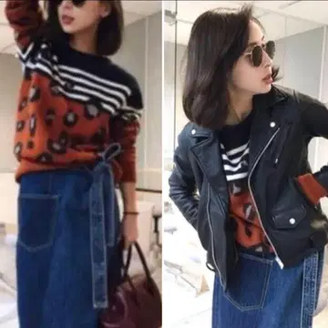 AMERI 빈티지 스프링클 레오파드 니트