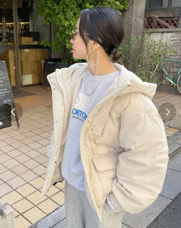 ungrid 코듀로이 충전솜 블루종 아이보리