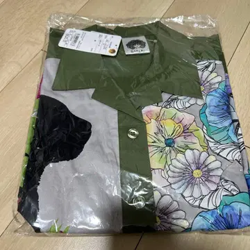 고양이 꽃무늬 절개 셔츠