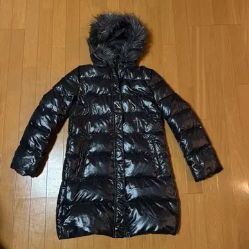 UNIQLO 블랙 광택 롱 다운 자켓