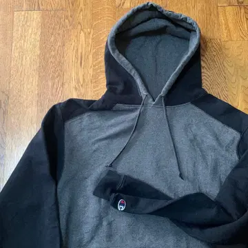 Champion 그레이 블랙 후드티 구제 의류