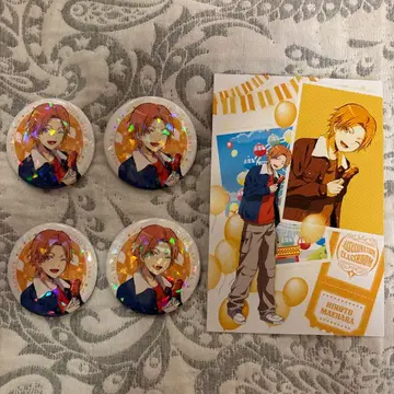 마에하라 하루토 홀로그램 캔뱃지 4개 세트 엽서 요미우리랜드