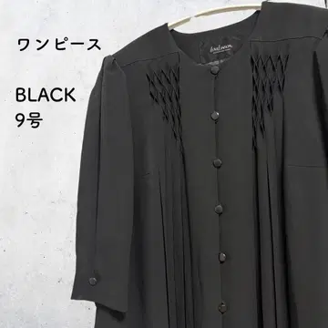 블랙 원피스 5부 소매 9호 시어 소재