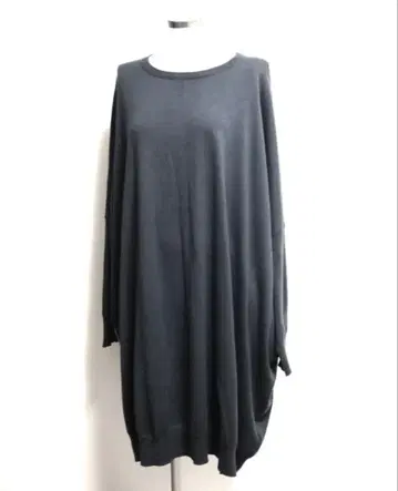 미즈이로 인드 네이비 오버 사이즈 긴팔 튜닉 롱 스웨터