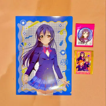 러브 라이브 아토레 혜택 카드 소노다 우미 캔뱃지 파일 3세트