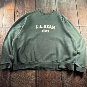 구제 LLBEAN V 가제트 2XL 맨투맨 그린 빅 로고 자수 로고