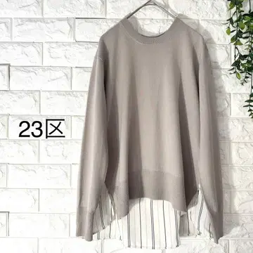 23구 니트 컨디션 최상 현행 택 콤비 절개 이소재 블라우스 니트