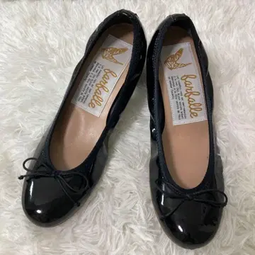 [ 새상품급 ] 파르팔레 블랙 엘르 개더 힐 발레 슈즈 25cm