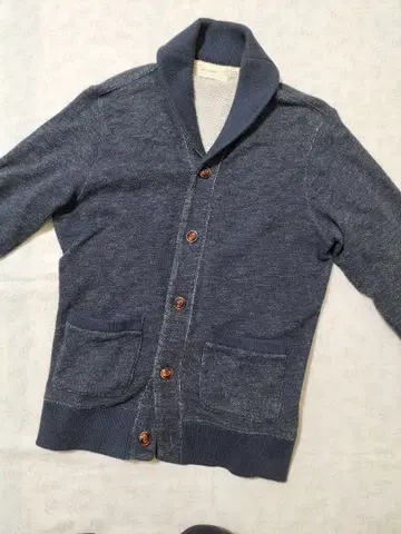 네이비 가디건 프론트 포켓