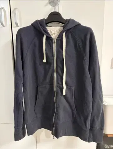 다크 블루 풀 집업 후드티 S