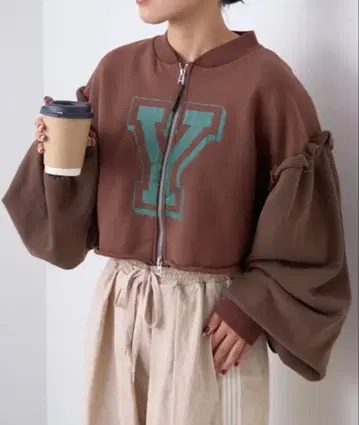 etsinta 볼륨 슬리브 ZIP 맨투맨 가디건