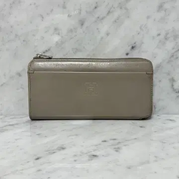 이탈리아제 HIROFU 히로프 장지갑 천연 가죽 그레이 L자 지퍼