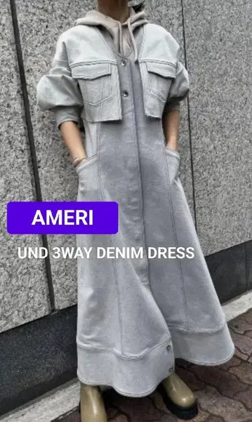 미사용 AMERI UND 3WAY DENIM DRESS M사이즈