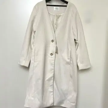 롱 코트 노카라 화이트