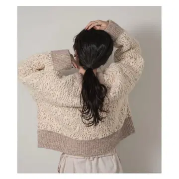 lawgy 믹스 컬러 더블 자카드 니트