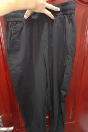 블랙 워크 팬츠 허리밴딩