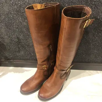 모드카올리 브라운 롱 부츠 버클 포함