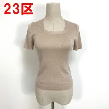 A5752 23구 반팔 니트 스퀘어 넥 작은 사이즈 베이지 32