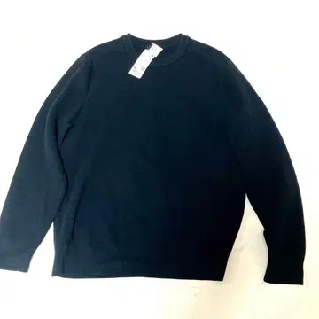 새상품 XL 유니클로 블랙 워셔블 밀라노 리브 크루넥 스웨터