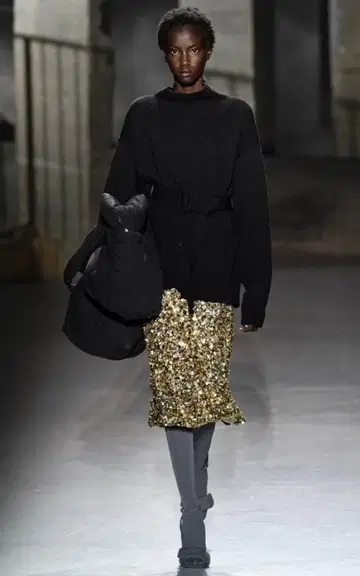 DRIES VAN NOTEN 블랙 벨트 니트