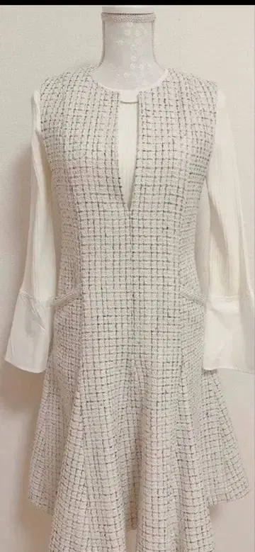 새상품급 JUSGLITTY 트위드 원피스 상의 세트