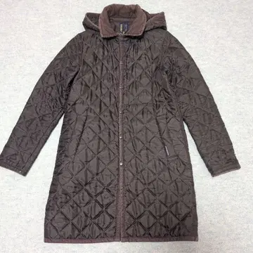 라벤햄 퀼팅 코트 옷깃 코듀로이 후드 2way 브라운 36