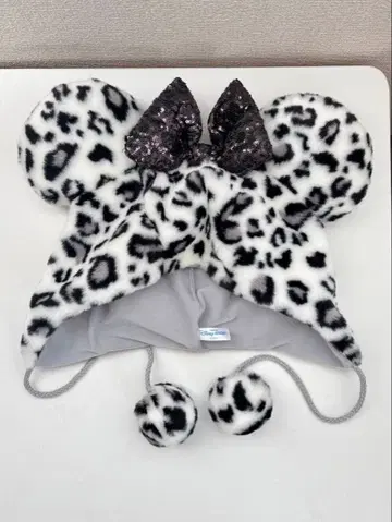 디즈니 레오파드 무늬 팬 캡 그레이