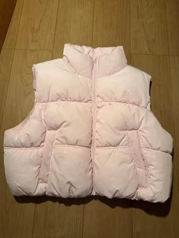 H&M 핑크 퀼팅 다운 베스트