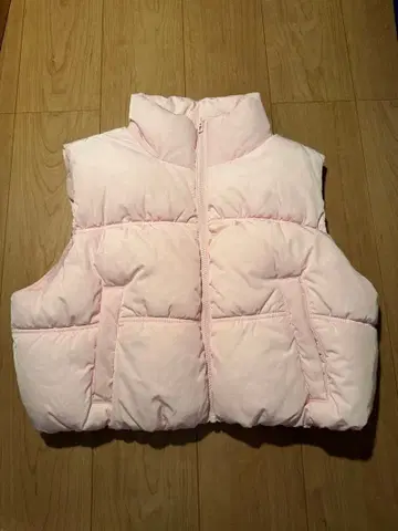 H&M 핑크 퀼팅 다운 베스트