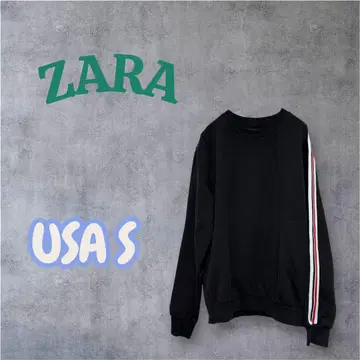 새상품급 ZARA 자라 블랙 스웨트 셔츠 긴팔 USA S