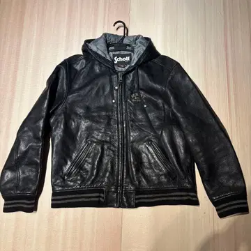 schott 가죽 후드티