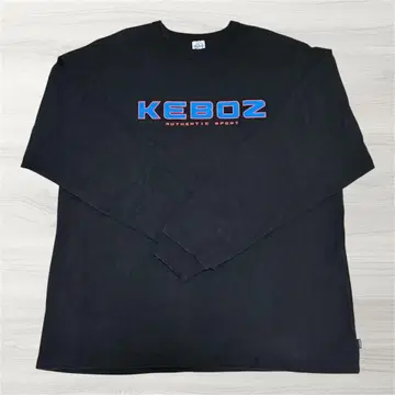[ keboz ] 로고 프린트 긴팔 티셔츠 블랙 XL