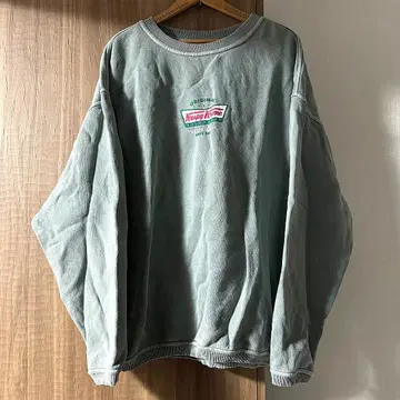 [ 구제 의류 ] 크리스피 크림 도넛 로고 맨투맨 XL 트레이닝복 그린