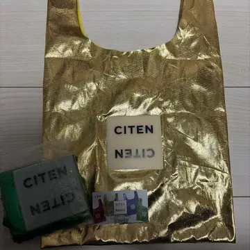 CITEN 미니 에코백 골드 그린 C-pla 한정판 가챠